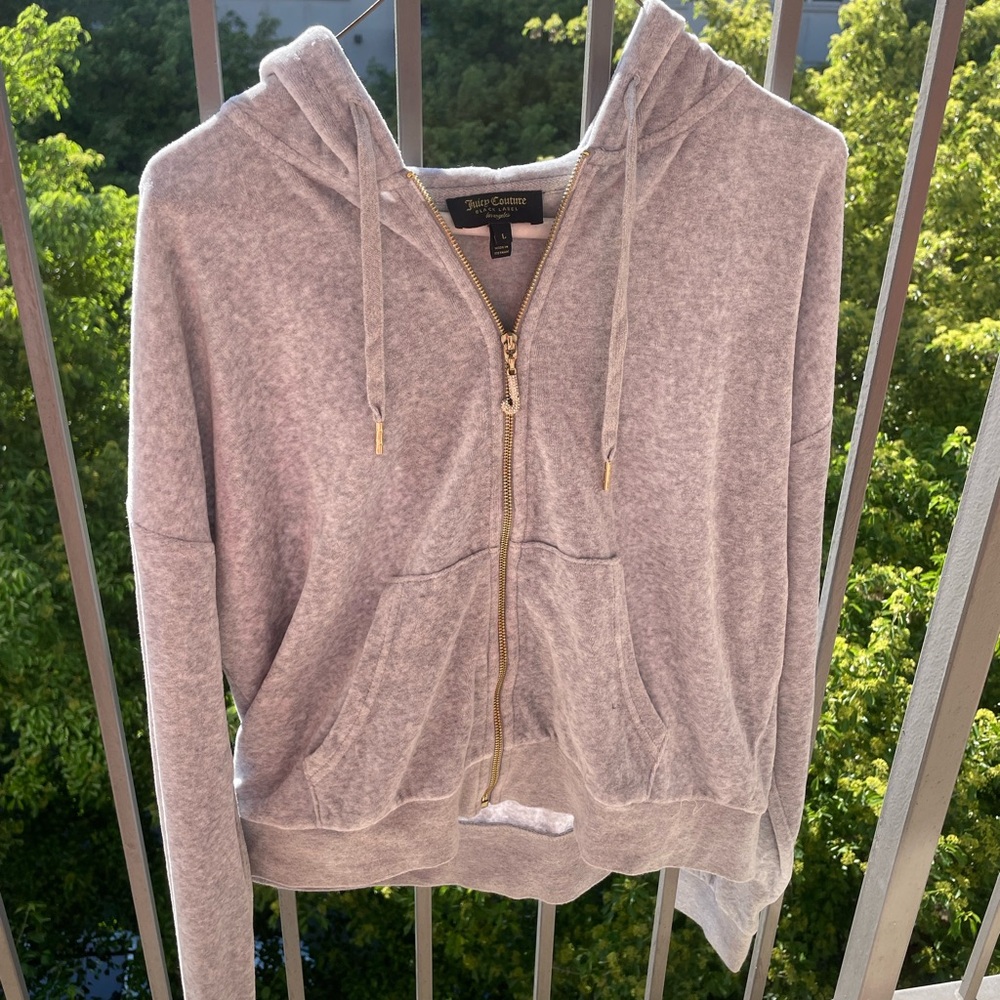 Juicy Couture Women's Hoodie Zip Front Sweatshirt - Grey